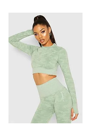 Boohoo Fit Camo Contouring Long Sleeve Crop Top