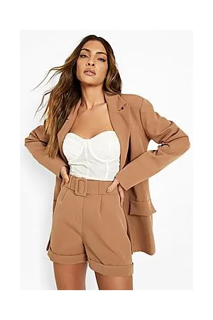 Boohoo Self Fabric Belted Longline Shorts
