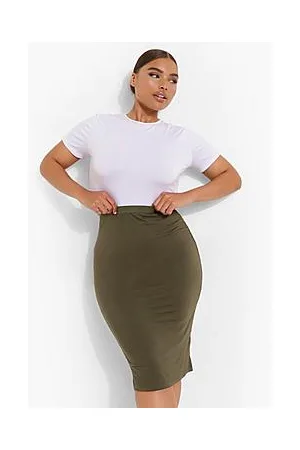 Boohoo Plus Midi Tube Skirt