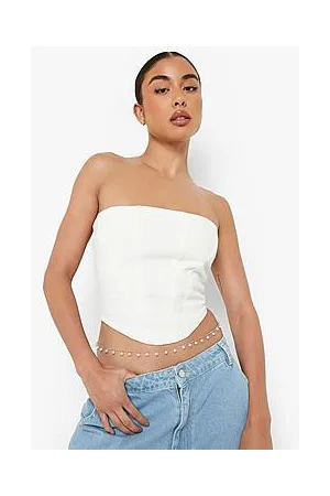 Boohoo Chain And Pearl Double Belly Chain