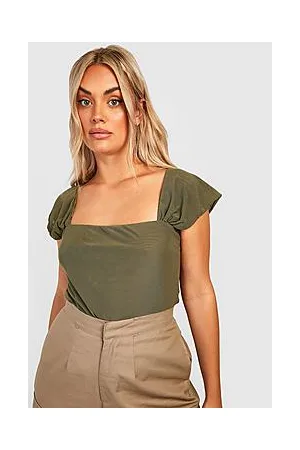 Boohoo Plus Mesh Cap Sleeve Bodysuit