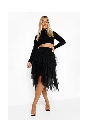 Boohoo Plus Layered Tulle Midi Skirt