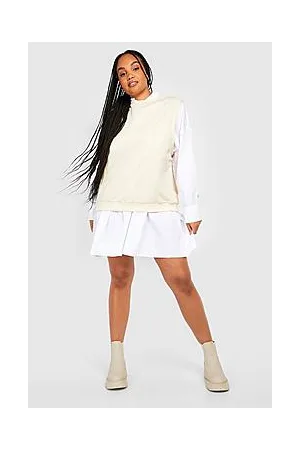 Boohoo Plus 2 In 1 Sleeveless Jumper Dress