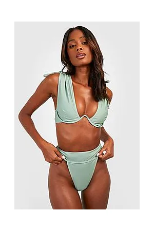 Boohoo High Waist Gathered Tanga Bikini Brief