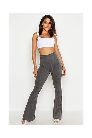 Boohoo Basics High Waisted Jersey Skinny Flared Trousers