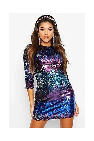 Boohoo Boutique Multi Sequin Bodycon Party Dress