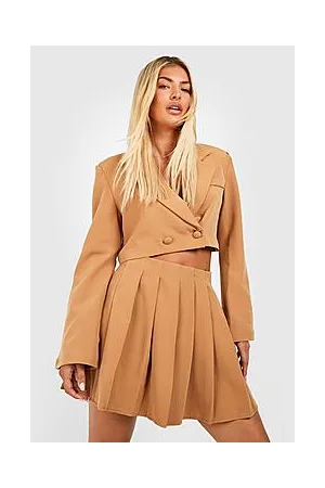 Boohoo Flared Sleeve Cropped Tailored Blazer