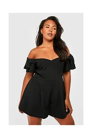Boohoo Plus Ruffle Sleeve Tailored Playsuit