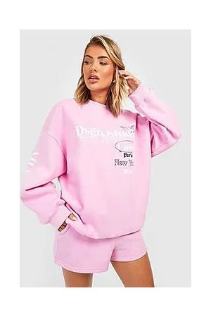 Boohoo Multi Print Sweater Short Tracksuit