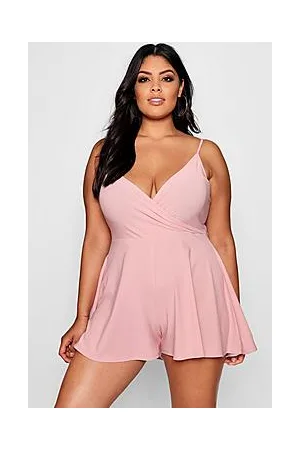 Boohoo Plus Wrap Front Flippy Playsuit