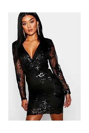 Boohoo Boutique Sequin Print Mesh Bodycon Party Dress