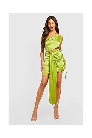 Boohoo Ruched Drape Mini Skirt