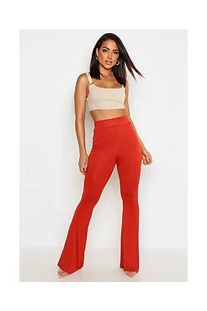 Boohoo Basics High Waisted Jersey Skinny Flared Trousers