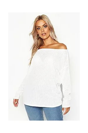 Boohoo Plus Oversized Rib Long Sleeve T-Shirt
