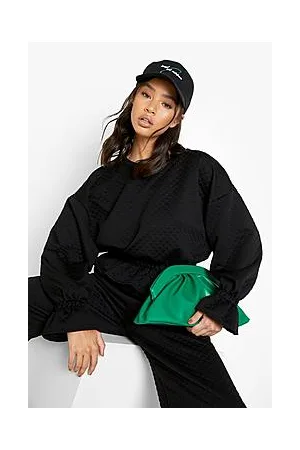 Boohoo Quilted Pep Hem Sweatshirt