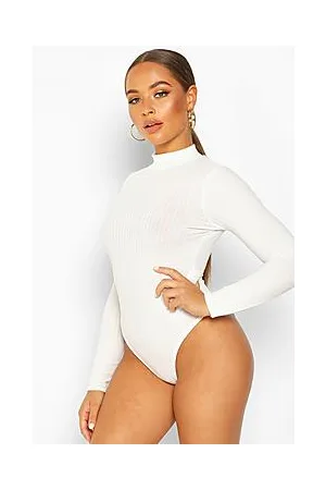 Boohoo Turtle Neck Long Sleeve Knitted Rib Bodysuit