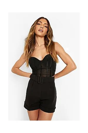 Boohoo Self Fabric Belted Longline Shorts
