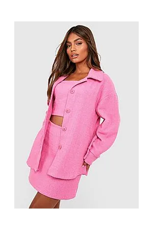Boohoo Boucle Relaxed Fit Longline Shacket