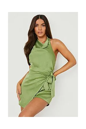 Boohoo Cowl Neck Wrap Skort Playsuit