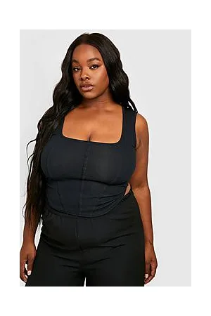 Boohoo Plus Rib Corset Top