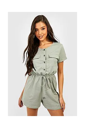 Boohoo Button Detail Cargo Playsuit