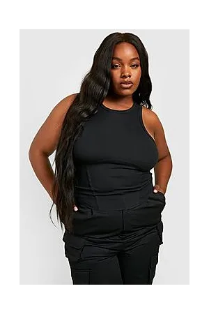 Boohoo Plus Rib Racer Corset Top