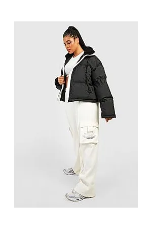 Boohoo Plus Text Print Wide Leg Cargo Jogger