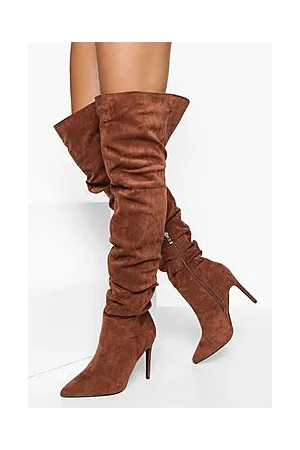 Boohoo Wide Fit Thigh High Stiletto Boots