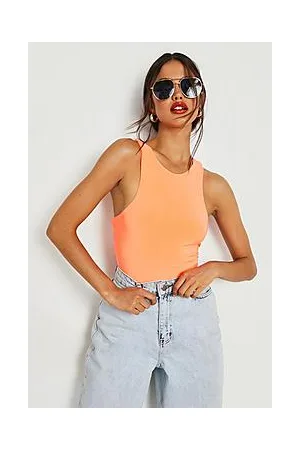 Boohoo Neon Racer Slinky Bodysuit