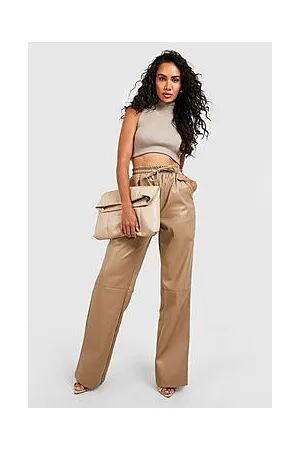 Boohoo Premium Seam Detail Leather Look Joggers