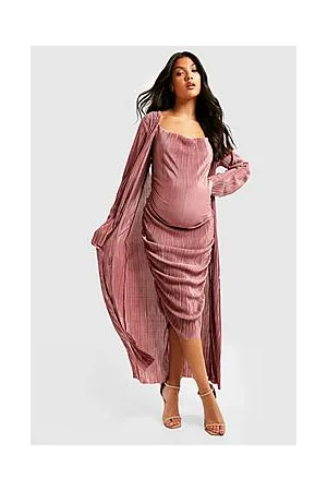 Boohoo Maternity Plisse Longline Duster