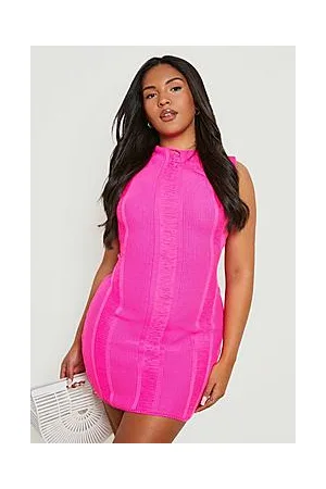 Boohoo Plus Ladder Knit Beach Dress