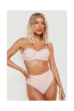 Boohoo Nautical Underwired High Waist Bikini Set