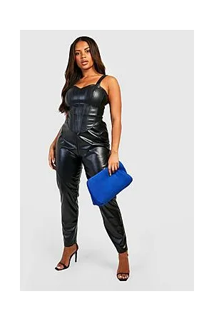 Boohoo Plus Exposed Seam Pu Leggings