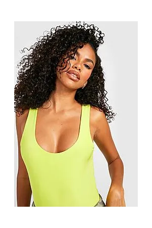 Boohoo Double Layer Slinky Scoop Neck Bodysuit