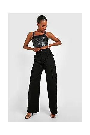 Boohoo Tall Mid Rise Cargo Boyfriend Fit Jean