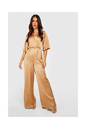 Boohoo Angel Sleeve Wide Leg Jumpsuit