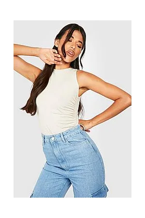 Boohoo Tall Ruched Side Sleeveless Bodysuit