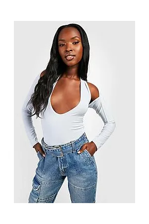 Boohoo Double Layer Slinky Cut Out Plunge Bodysuit