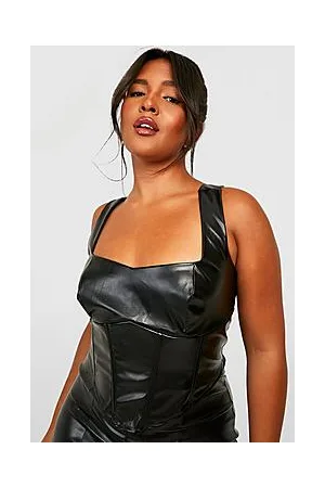 Boohoo Plus Pu Corset Top
