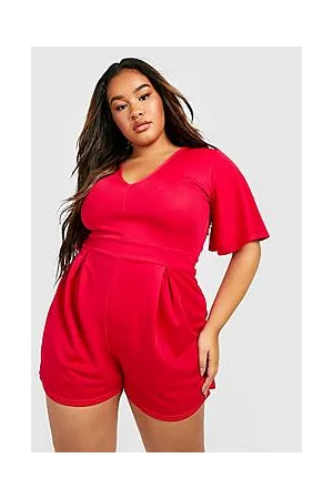 Boohoo Plus Angel Sleeve Flippy Playsuit