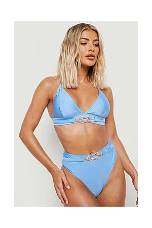 Boohoo Diamante Jewel High Waisted Bikini Brief