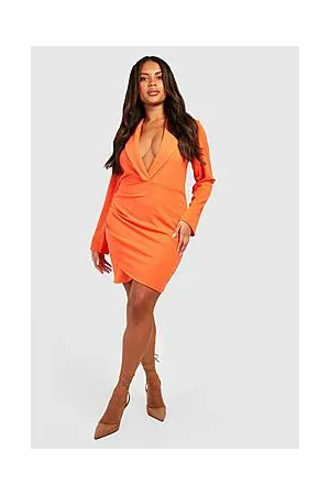 Boohoo Plus Wrap Front Blazer Dress