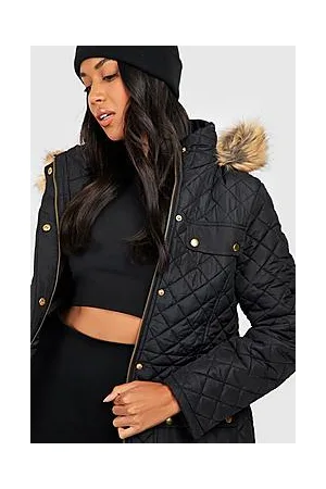 Boohoo Faux Fur Trim Parka