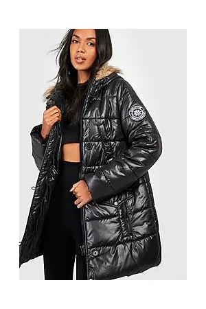 Boohoo Cire Faux Fur Trim Parka