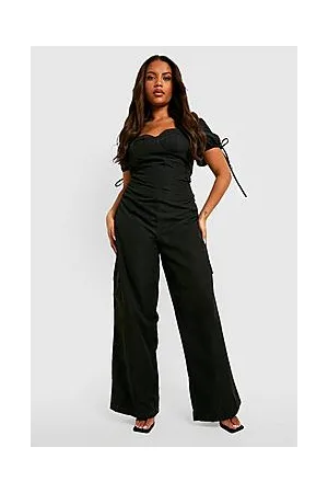 Boohoo Plus Corset Cargo Woven Jumpsuit