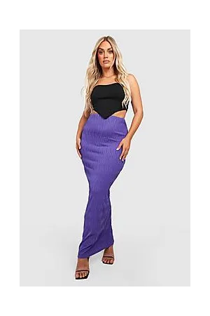 Boohoo Plus Textured Ripple Rib Tube Maxi Skirt