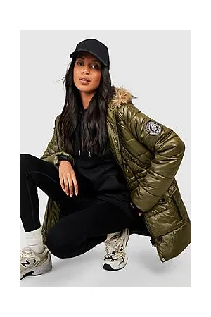 Boohoo Cire Faux Fur Trim Parka