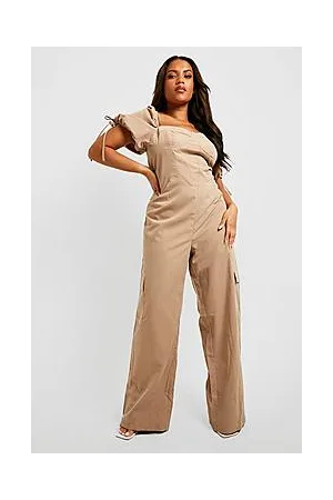 Boohoo Plus Corset Cargo Woven Jumpsuit