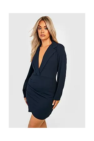Boohoo Plus Wrap Front Blazer Dress